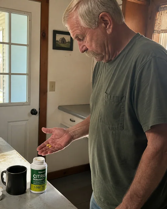 Man preparing Citrus Bergamot at a kitchen counter