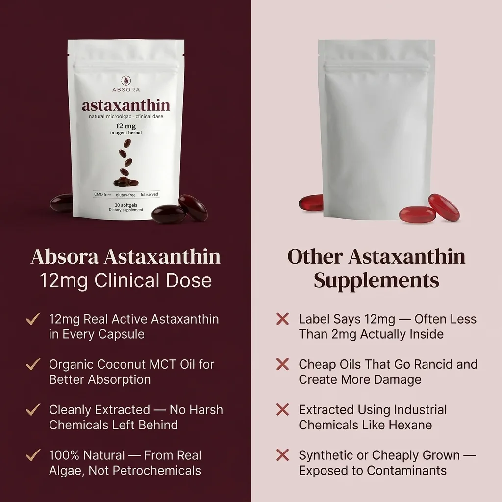 Absora compared with other astaxanthin supplements